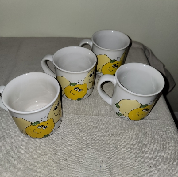 Nancy Lynn Retro 🍋 lemon coffee mugs collection, set of 4 excellent - Picture 7 of 8
